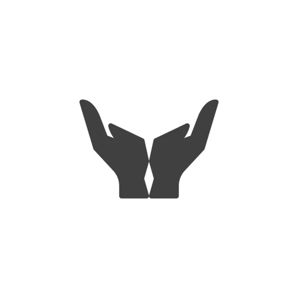 Manos con icono de vector de palmas abiertas — Vector de stock