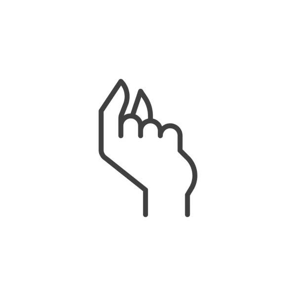 A little bit hand gesture line icon — Stock Vector