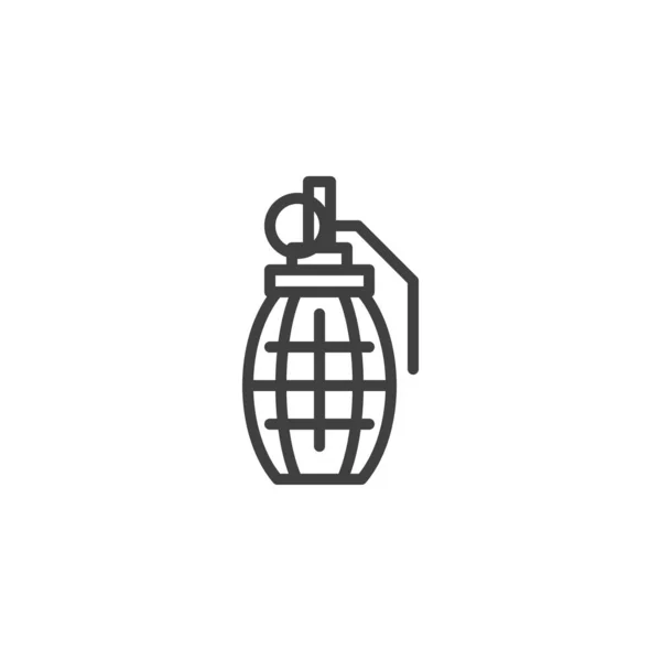 Ligne de grenade à main icône — Image vectorielle