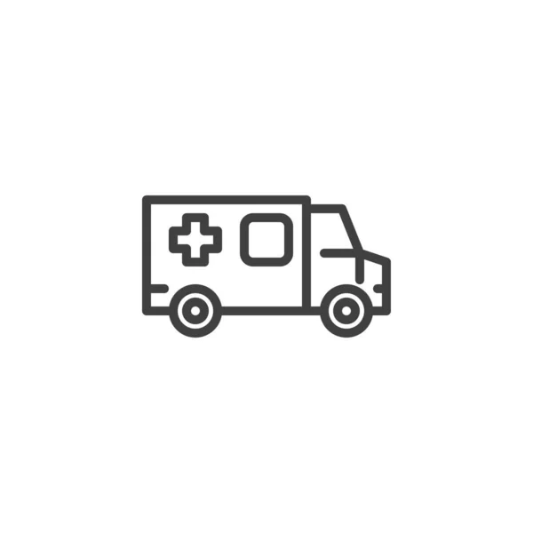 Ambulance car line icon — Stock Vector