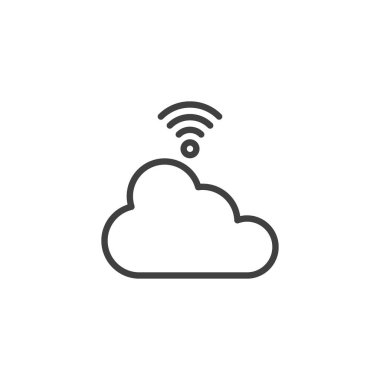 Wifi Cloud Network çizgi simgesi
