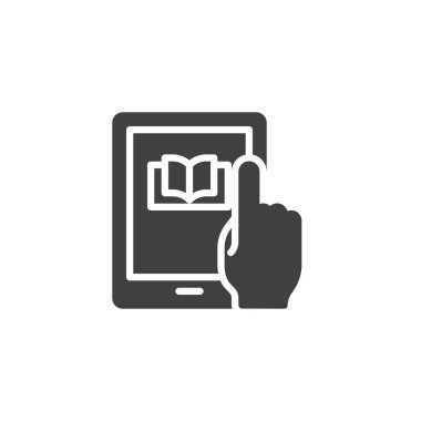 Dijital tablet cihaz vektör simgesi üzerinde bir e-kitap okuma