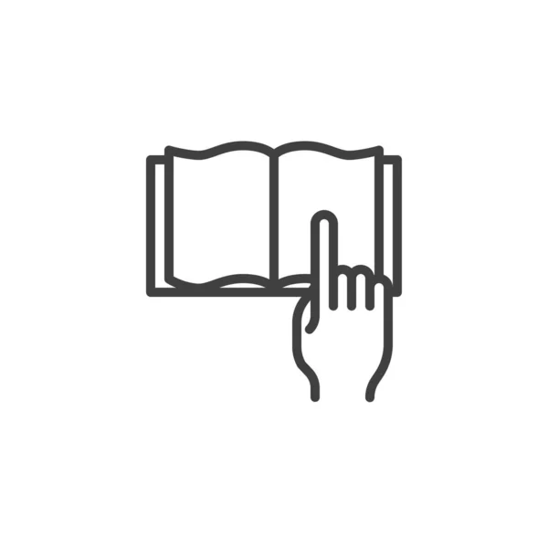 Lectura de libro línea icono — Vector de stock