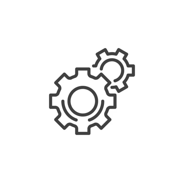 Gear, settings line icon — Stock Vector