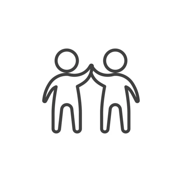 Двоє чоловіків дають один одному високу п'ятирядну ікону — стоковий вектор