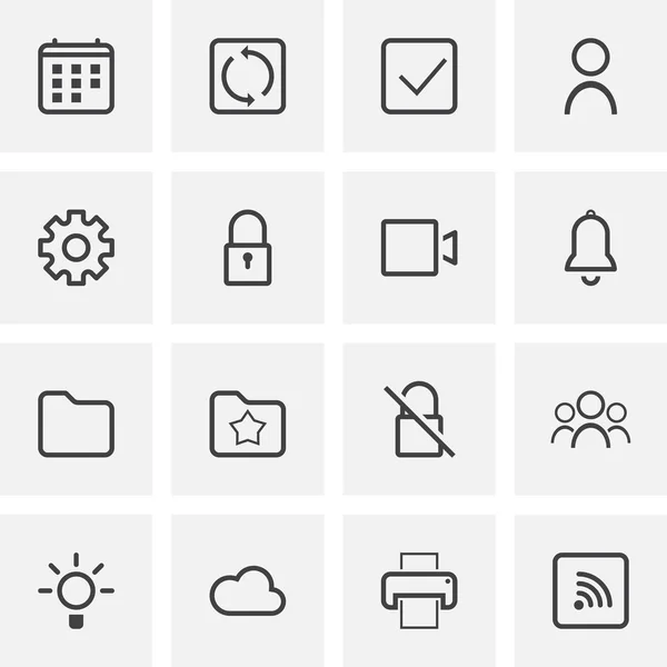 UI и UX, универсальные иконки линий — стоковый вектор