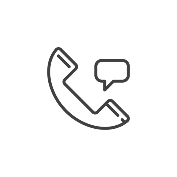 Telefone ícone de linha de bate-papo — Vetor de Stock