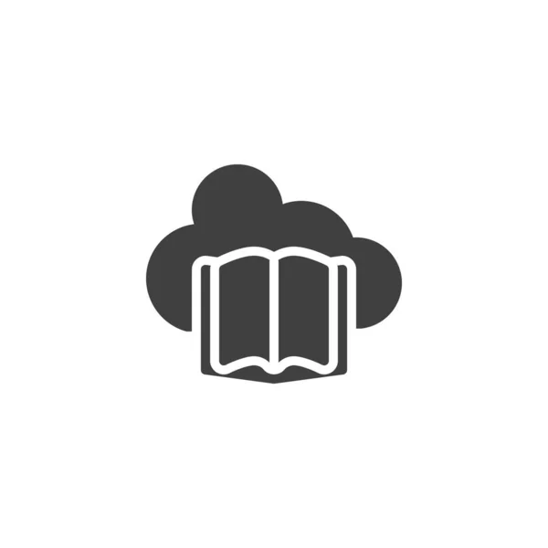 Libro y nube vector icono — Vector de stock