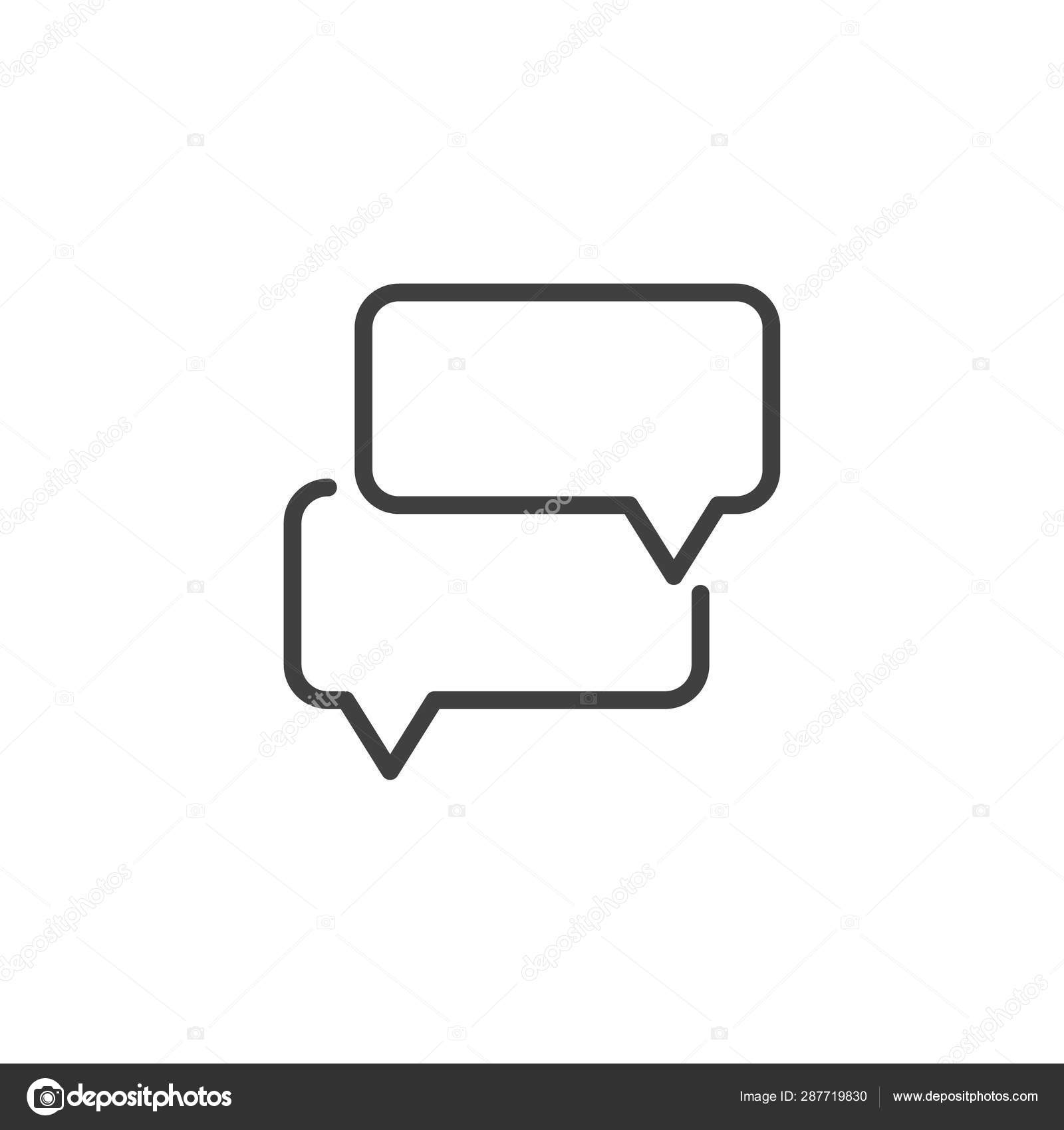Linje ikon för pratbubblor — stockvektor av ©avicons 287719830, image size:1600x1700