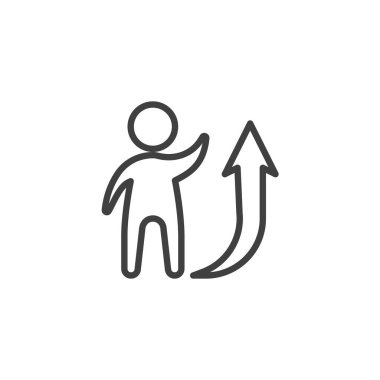 Artır ok çizgisi simgesi olan adam