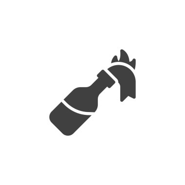 Yangın kokteyli şişesi vektör simgesi