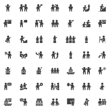 Takım çalışması insanları vektör simgeleri belirlendi