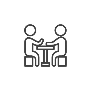 İş, toplantı, kişi satırı simgesi