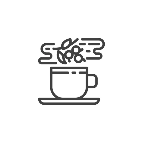 Icono de línea de té caliente de hierbas — Archivo Imágenes Vectoriales