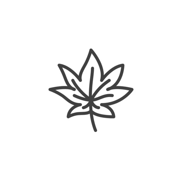 Піктограма лінії кленового листя — стоковий вектор