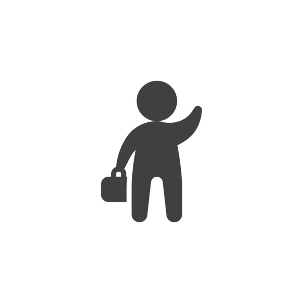 Evrak çantası vektör simgesi olan adam — Stok Vektör