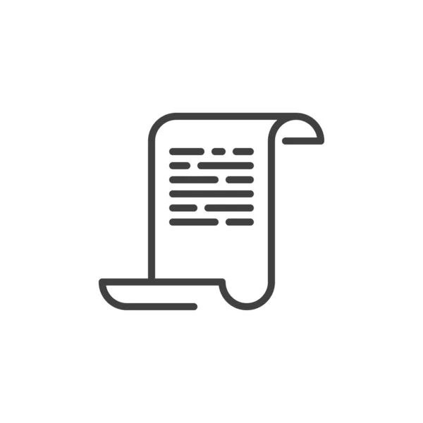 Icono de línea de desplazamiento de papel — Vector de stock