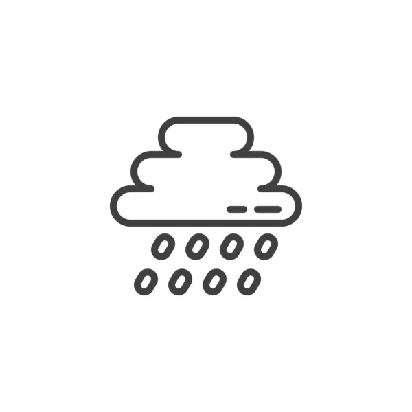 Wolk met regendruppels lijn icoon — Stockvector