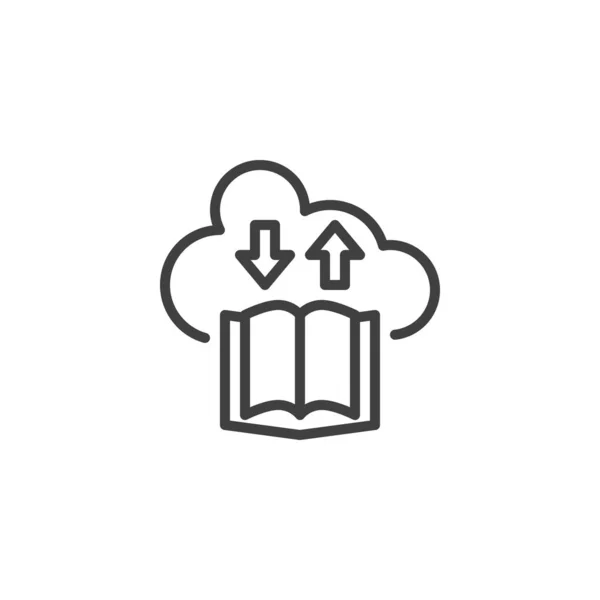 EBook descargar y subir icono de línea — Vector de stock