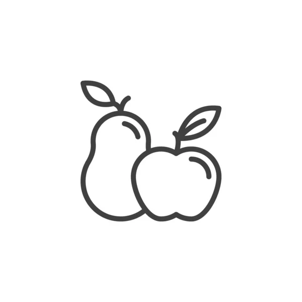Ikona jablečné a hruškové čáry — Stockový vektor
