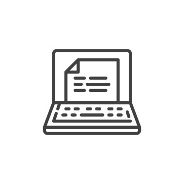 Metin dosya satırı simgesi ile dizüstü bilgisayar