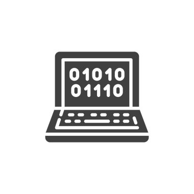 Bilgisayar Ikili kod vektör simgesi