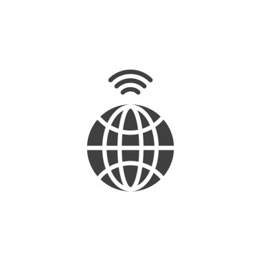 Küresel kablosuz internet bağlantısı vektör simgesi