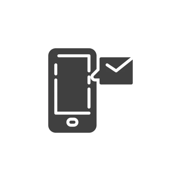 Teléfono móvil mensaje vector icono — Vector de stock