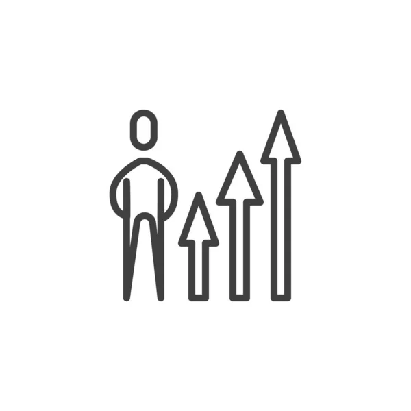 Business opleiding lijn pictogram — Stockvector