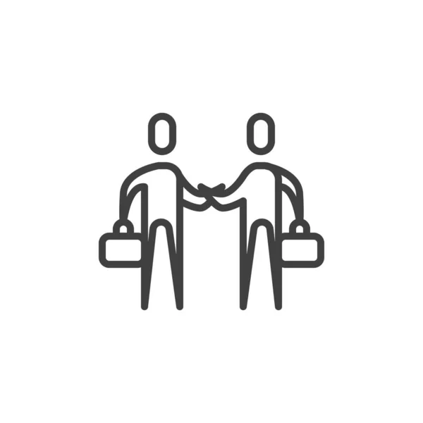 Business deal, icône de la ligne d'accord — Image vectorielle