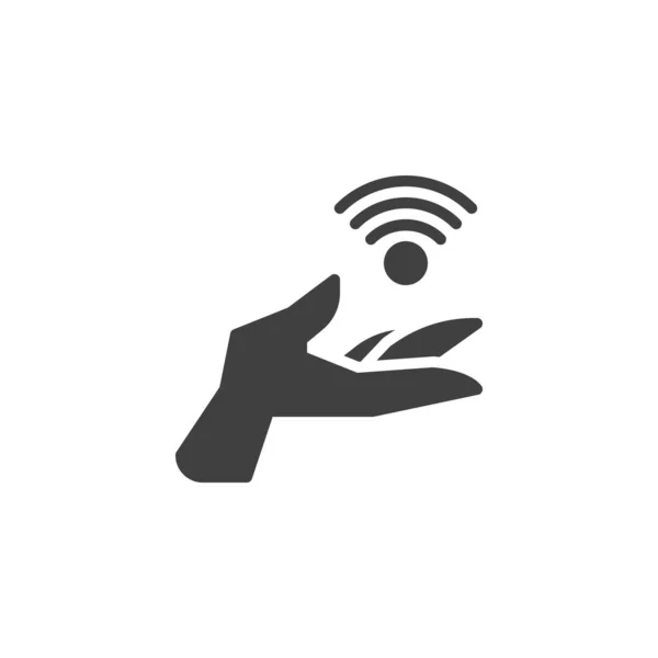 Mano con icono de vector Wi-Fi — Vector de stock