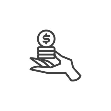 Kazık sikke hattı simgesi ile el