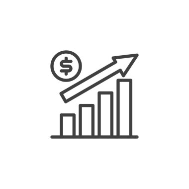 Dolar oranı artış hattı simgesi