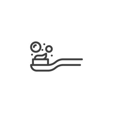 Diş fırçası ile diş macunu satırı simgesi