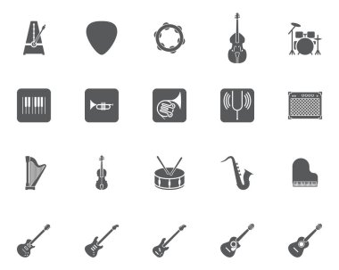 Müzik aletleri Icons set vektör