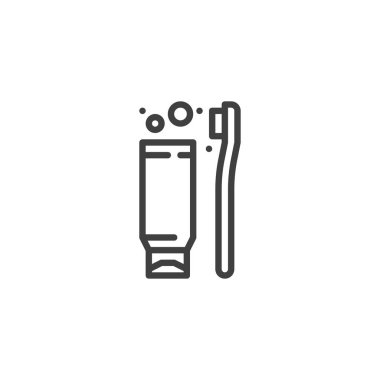 Diş macunu ve fırça çizgisi simgesi