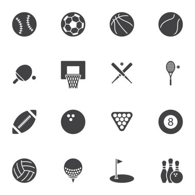 Spor topları vektör simgeleri seti