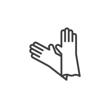 Lateks eldiven çizgi simgesi