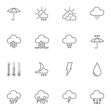 hava hattı Icons set