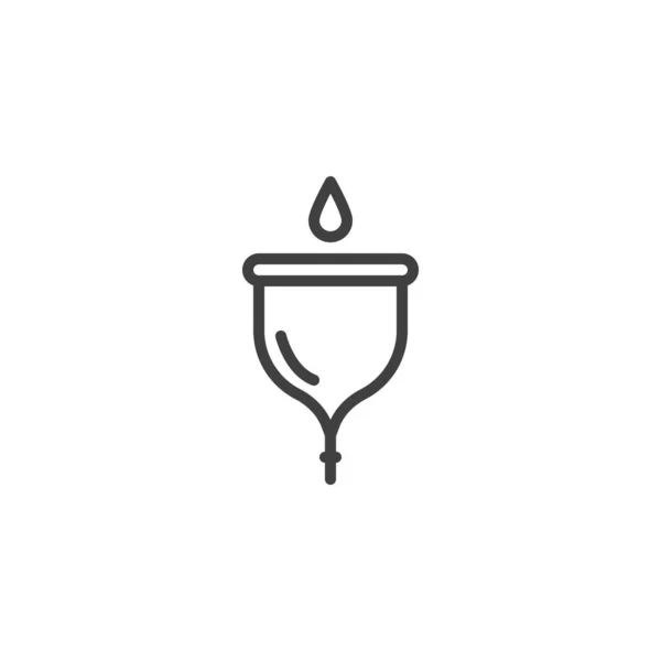 Menstruele cup lijn pictogram — Stockvector