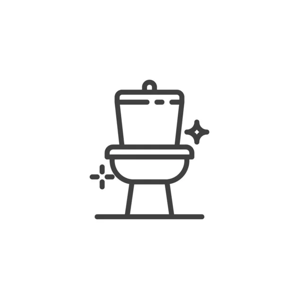光沢のあるトイレ、バスルームラインアイコン — ストックベクタ
