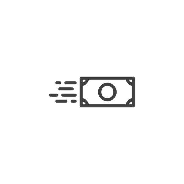 Geld transfer lijn pictogram — Stockvector