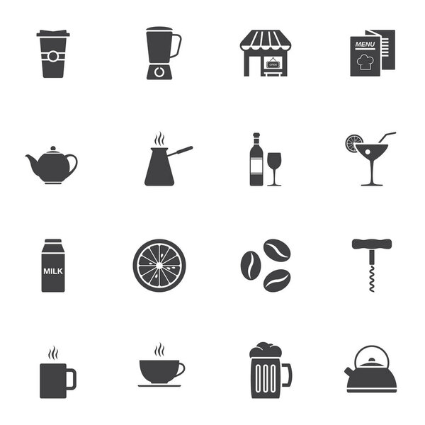 Cafe vector icons set,