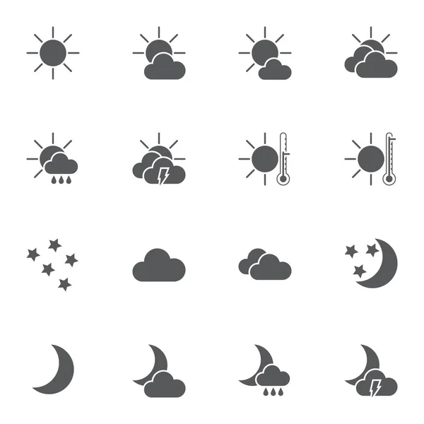 Conjunto de iconos de vector meteorológico abstracto — Vector de stock