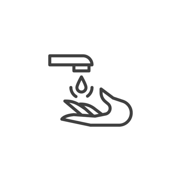 Ligne de lavage des mains icône — Image vectorielle