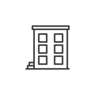 Üç katlı bina satırı simgesi