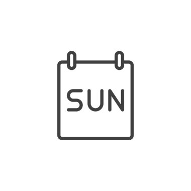 Pazar takvim sayfası satırı simgesi