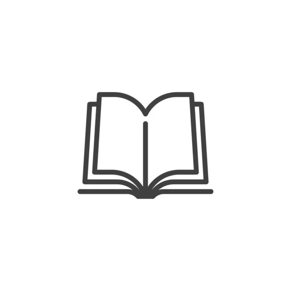 Offene Buchseiten Zeilensymbol — Stockvektor