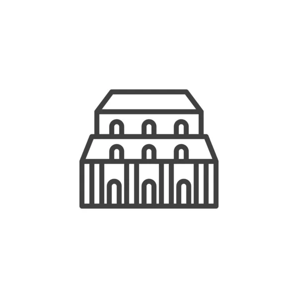 Palace building line icon — Stock Vector