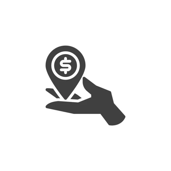 Banco, icono de vector marcador de mapa de intercambio — Vector de stock
